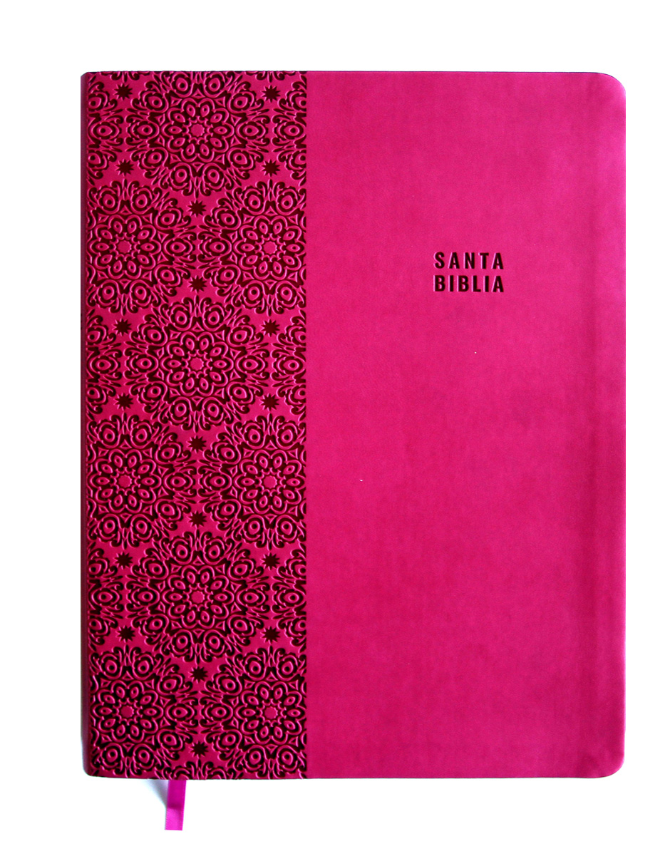 Foto 2 pulgar | Biblia Reina Valera Letra Súper Gigante, Símil Piel Fucsia