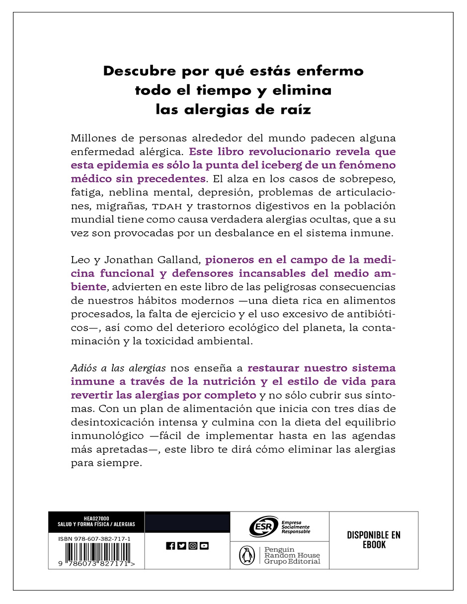 Foto 3 pulgar | Libro Adiós A Las Alergias El Plan Definitivo Para Recuperar Tu Salud  Editorial Debolsillo Autor   Jonathan Galland