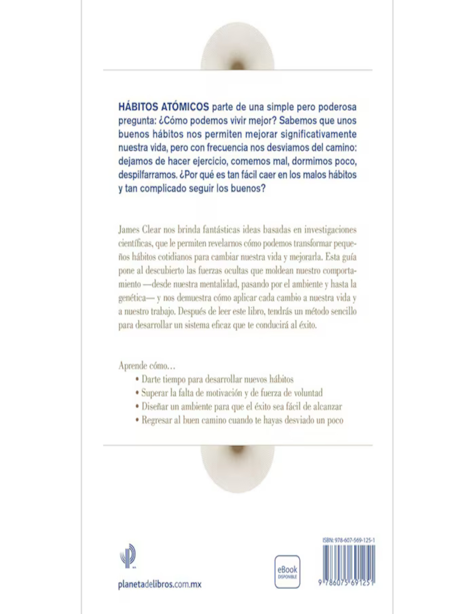 Foto 4 pulgar | Libro Hábitos Atómicos Un Método Sencillo Para Desarrollar Hábitos + Termo Güish Gratis