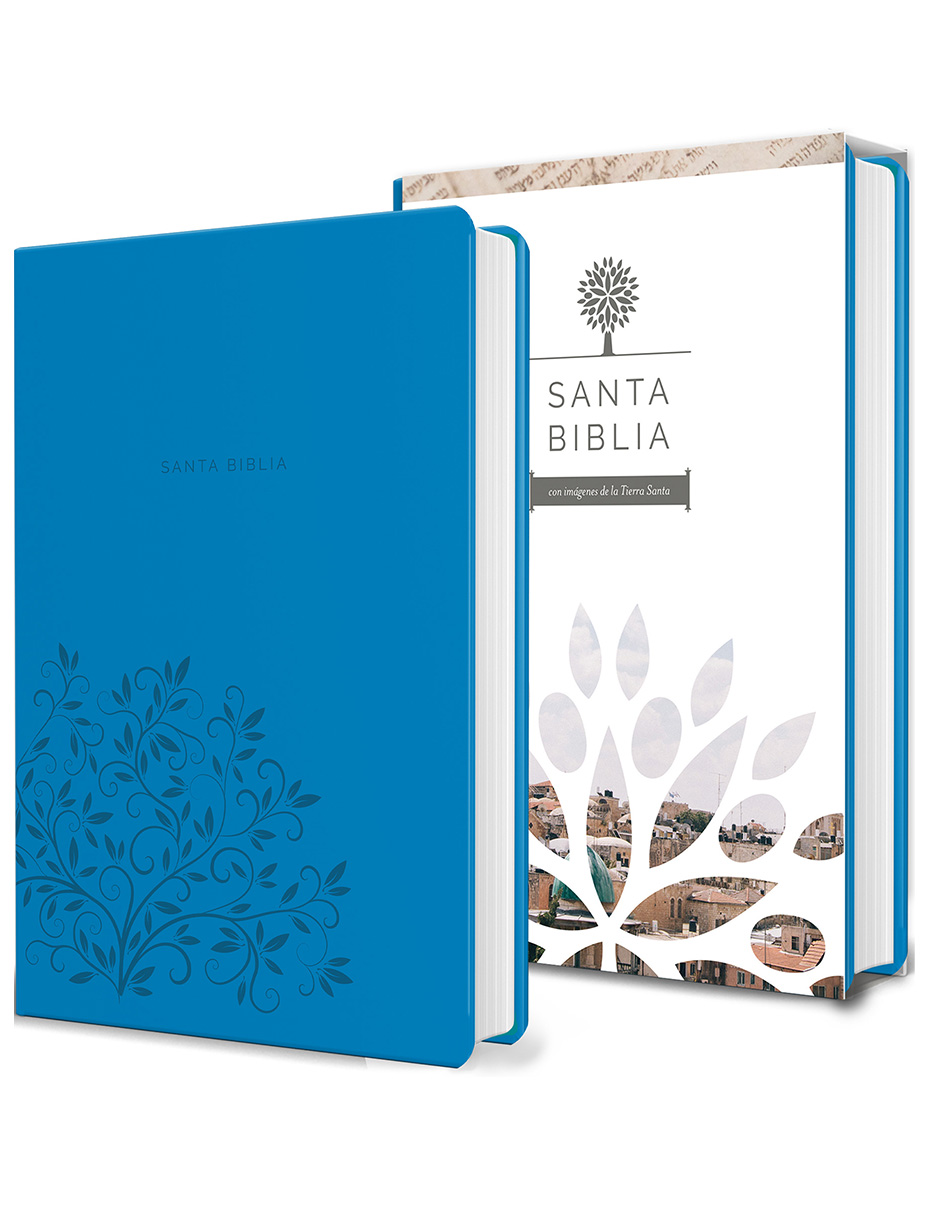 Foto 2 pulgar | Biblia Reina Valera 1960 Letra Grande. Símil Piel Azul, Tamaño Manual