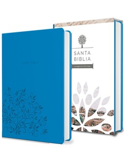 Foto 1 | Biblia Reina Valera 1960 Letra Grande. Símil Piel Azul, Tamaño Manual