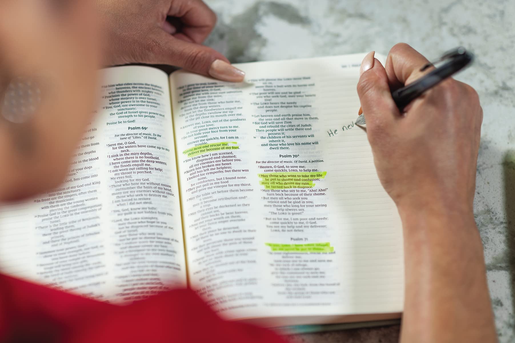 Foto 6 | Bible Niv Journal The Word, Tapa Dura De Doble Columna, Verde Azulado - Venta Internacional.