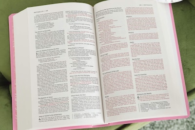 Foto 4 | Libro Niv, Regalo Y Premio De La Biblia, Con Aspecto De Cuero, Rosa Y Letra Roja - Venta Internacional.