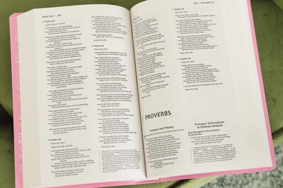 Foto 5 | Libro Niv, Regalo Y Premio De La Biblia, Con Aspecto De Cuero, Rosa Y Letra Roja - Venta Internacional.