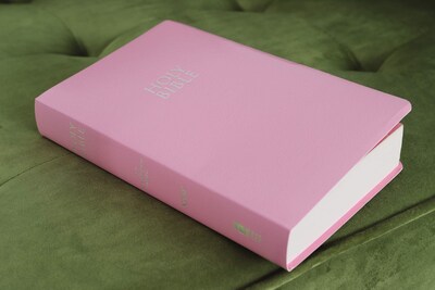 Foto 7 | Libro Niv, Regalo Y Premio De La Biblia, Con Aspecto De Cuero, Rosa Y Letra Roja - Venta Internacional.