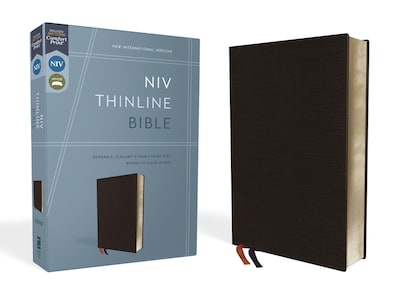 Foto 1 | Letra Bible Niv Thinline Zondervan De Piel Regenerada Negra Y Roja - Venta Internacional.