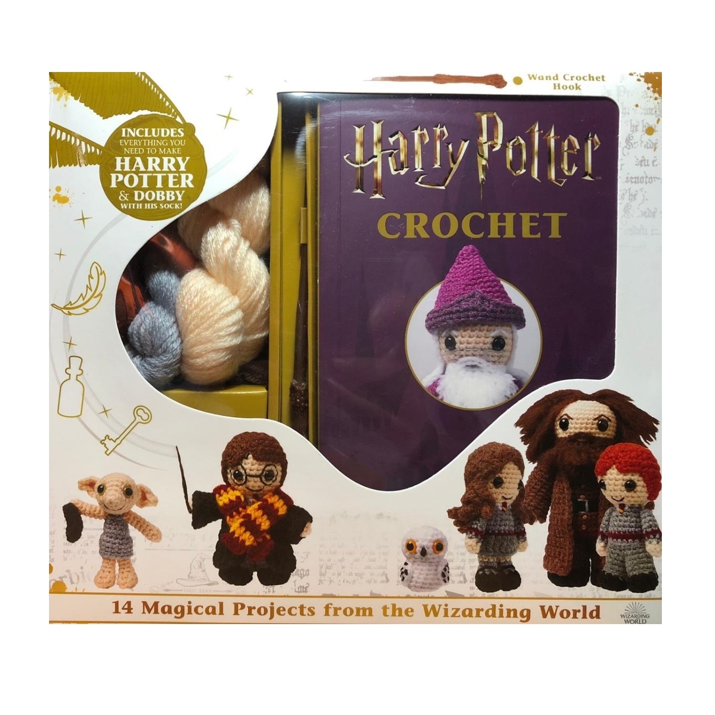 Libro más Kit de Crochet de Harry Potter con Gancho de Varita $1,258