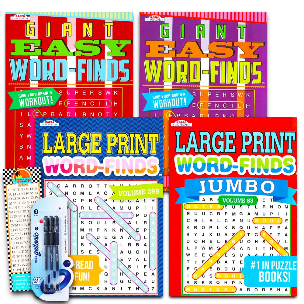 Foto 2 pulgar | Juego De 4 Libros Word Find Puzzle Books Bendon Para Adultos Mayores - Venta Internacional.