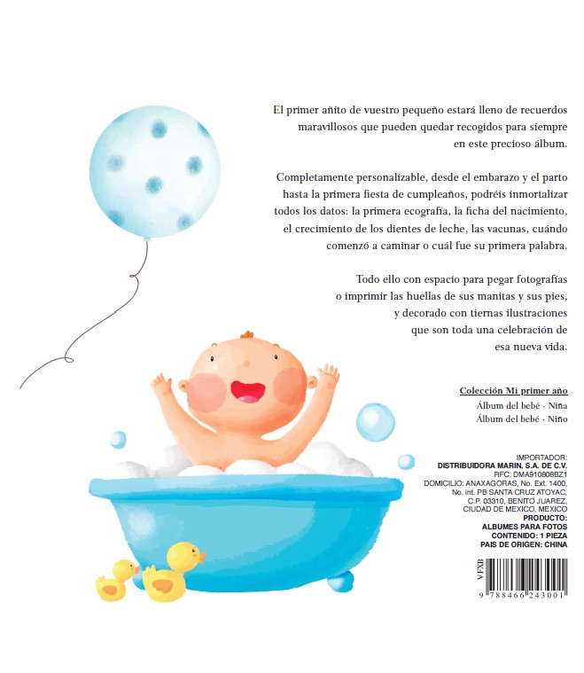Foto 3 pulgar | Álbum De Bebé - Niño: Mi Primer Año De Varios Autores. Marin Tapa Dura