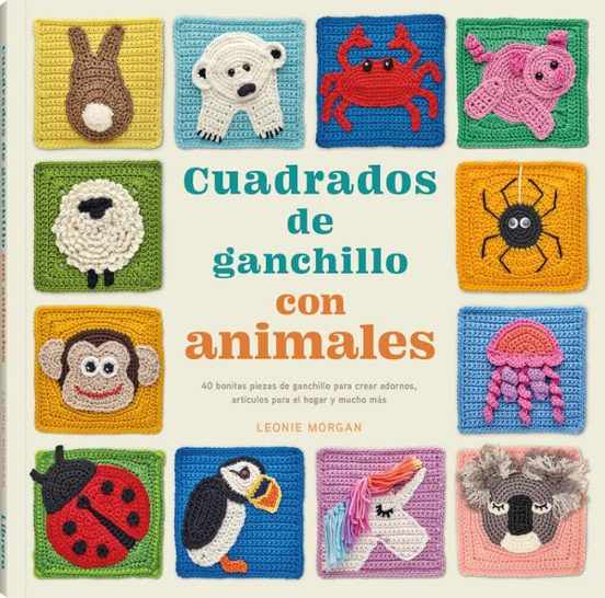 Foto 2 pulgar | Cuadrados De Ganchillo Con Animales Leonie Morgan Librero Tapa Blanda