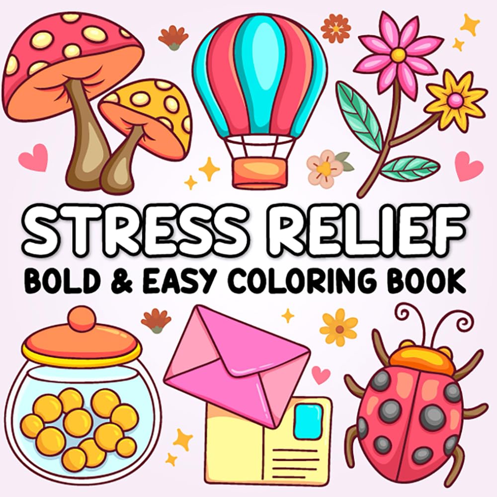 Foto 2 pulgar | Libro Para Colorear Stress Relief, Atrevido Y Fácil, Con Bonitos Diseños Para Adultos - Venta Internacional.