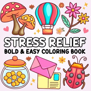 Foto 1 | Libro Para Colorear Stress Relief, Atrevido Y Fácil, Con Bonitos Diseños Para Adultos - Venta Internacional.