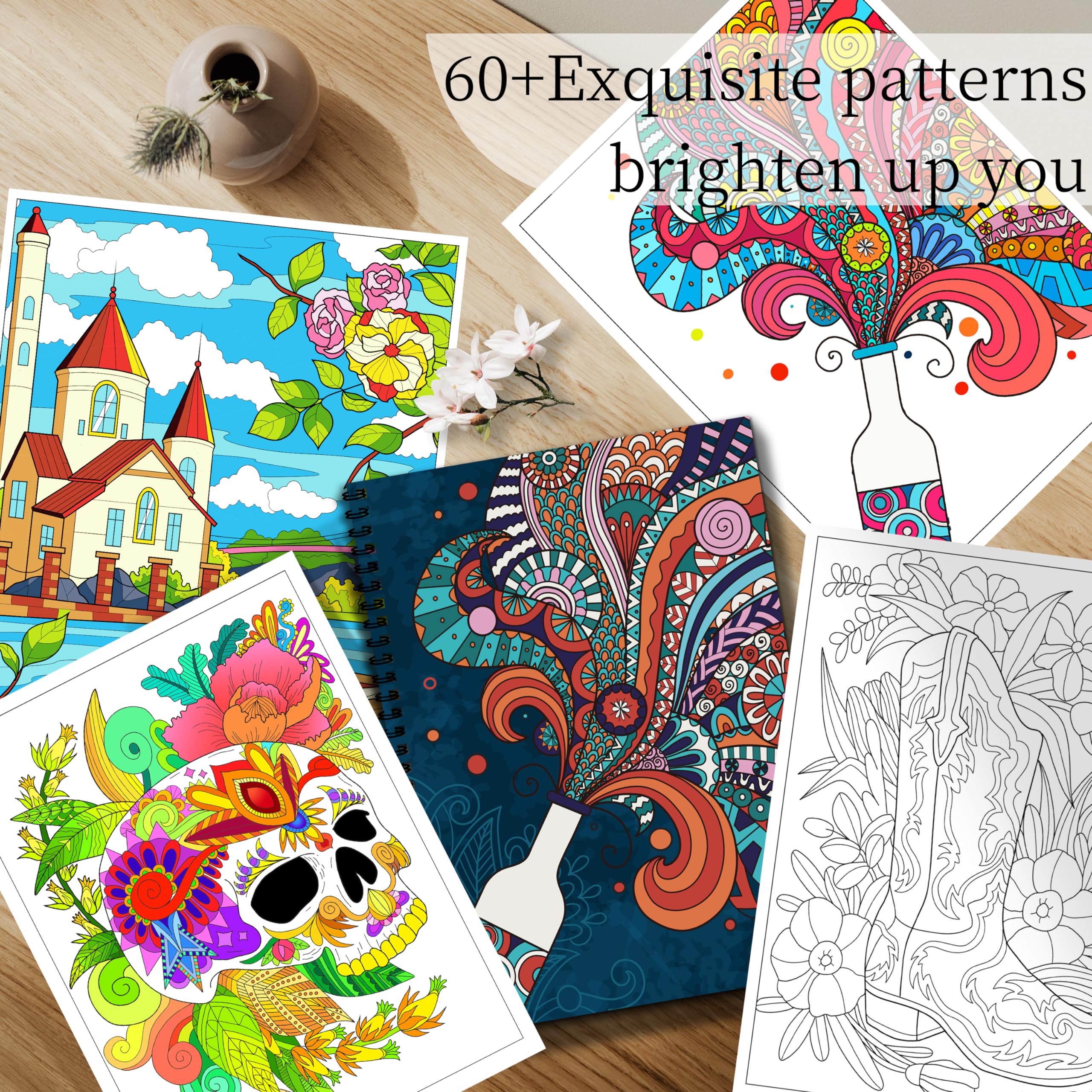 Foto 2 | Set De Libros Para Colorear Kalysky Adult Animals Flowers 3 Books - Venta Internacional.