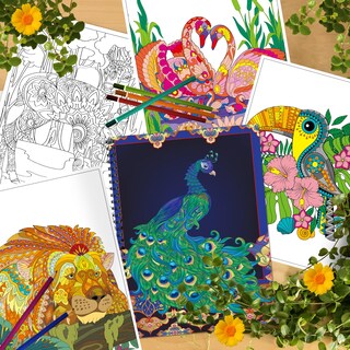 Foto 4 | Set De Libros Para Colorear Kalysky Adult Animals Flowers 3 Books - Venta Internacional.