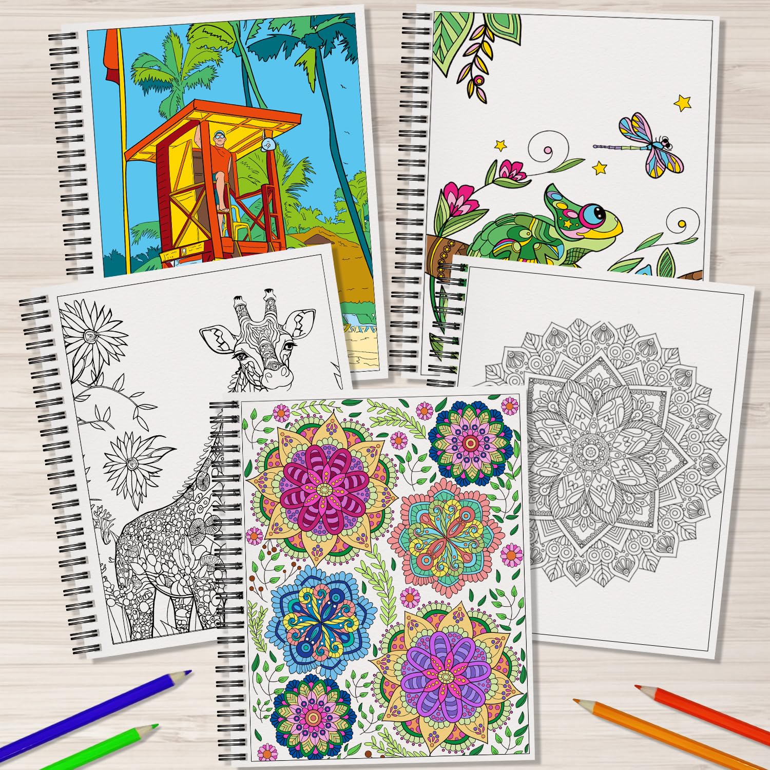 Foto 7 pulgar | Set De Libros Para Colorear Kalysky Adult Animals Flowers 3 Books - Venta Internacional.