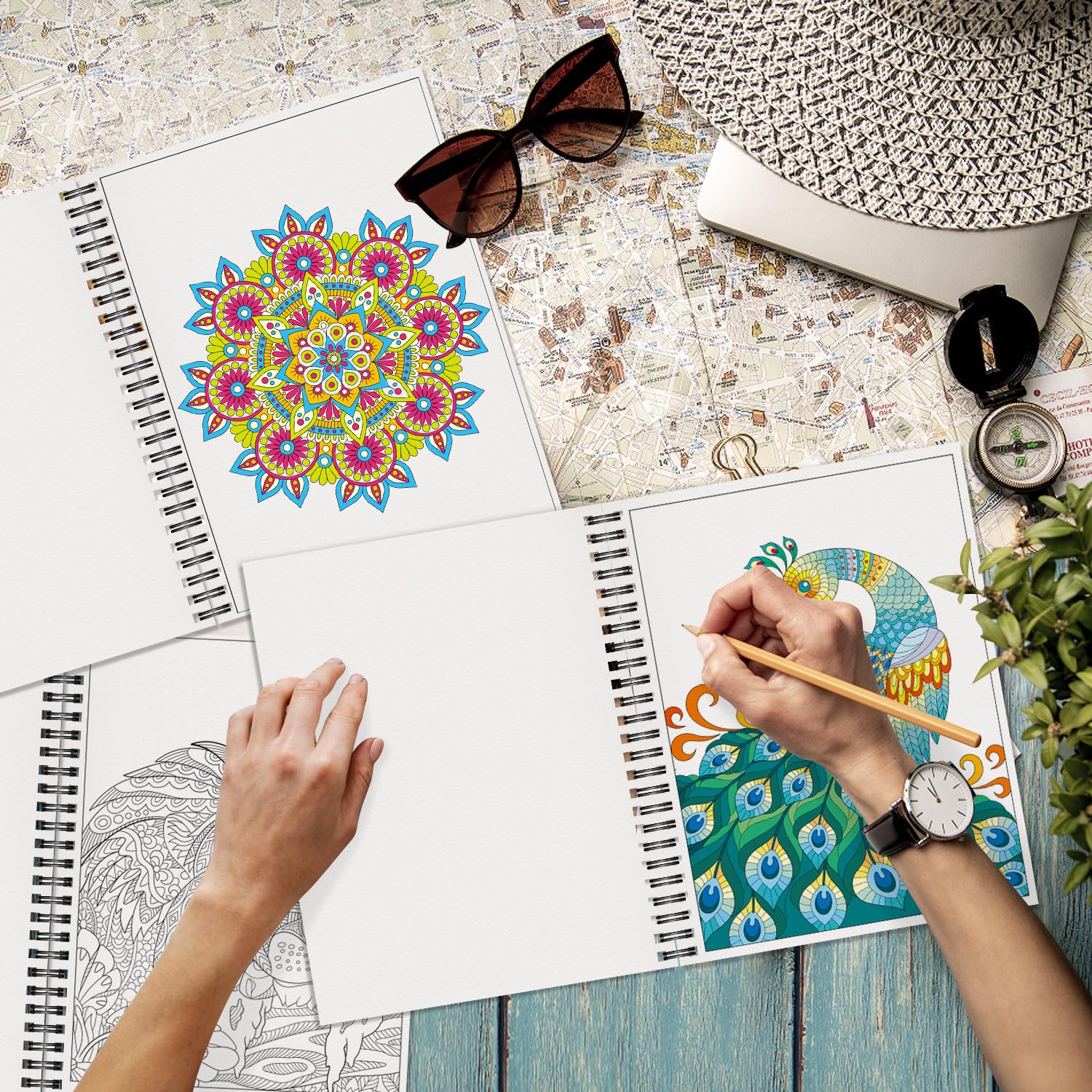 Foto 8 pulgar | Set De Libros Para Colorear Kalysky Adult Animals Flowers 3 Books - Venta Internacional.