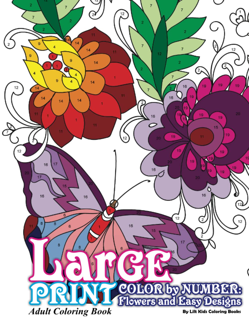 Foto 2 pulgar | Libro Para Colorear Genérica Con Letra Grande, Color Por Número, Flores - Venta Internacional.
