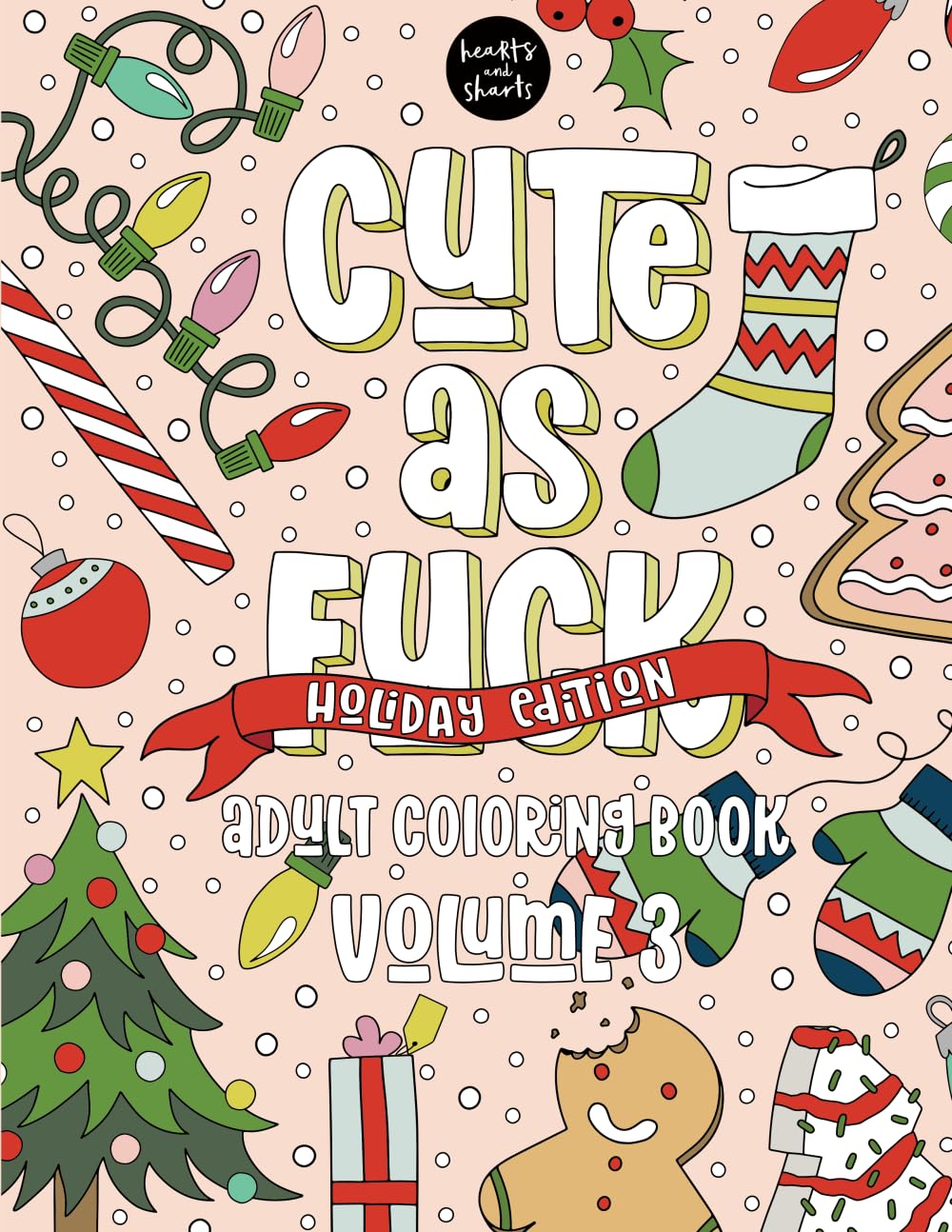 Foto 2 pulgar | Libro Para Colorear Hearts And Sharts Cute As Fuck Vol. 3 Holiday - Venta Internacional.