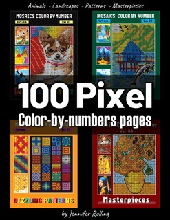 Foto 1 | Libro De Colorear De 100 Píxeles Para Colorear Por Números Para Adultos - Venta Internacional.