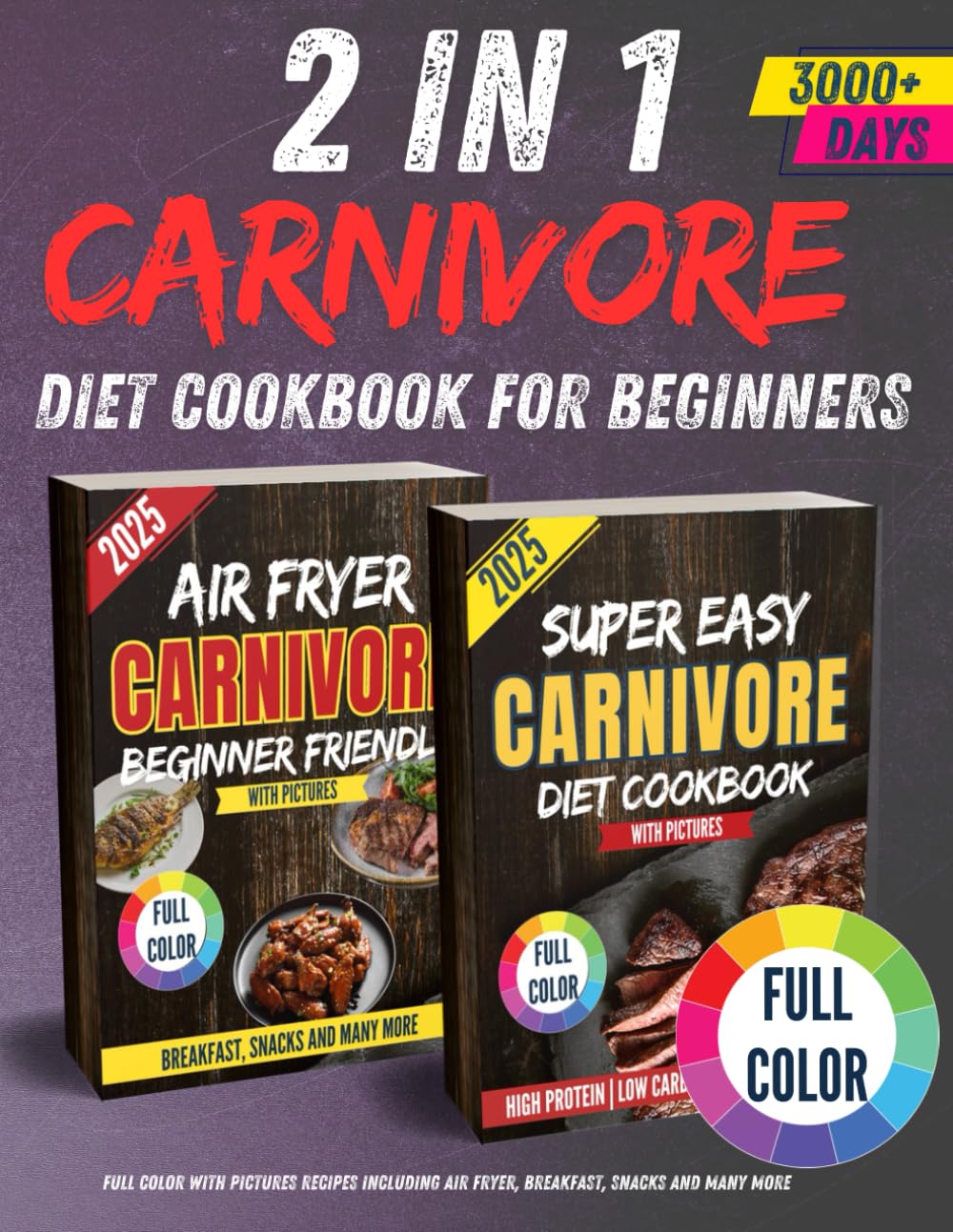 Foto 1 | Libro De Cocina 2 En 1 Sobre Dieta Carnívora Para Principiantes Con Freidora - Venta Internacional.