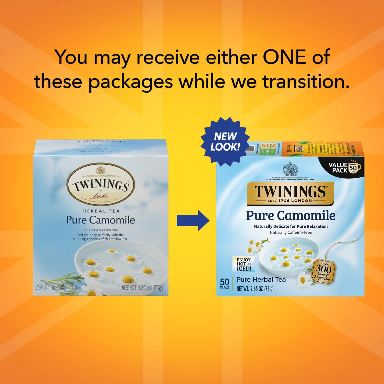 Foto 4 pulgar | 50 Bolsitas De Té Herbal Twinings Pure Camomile  Envueltas Individualmente - Venta Internacional.