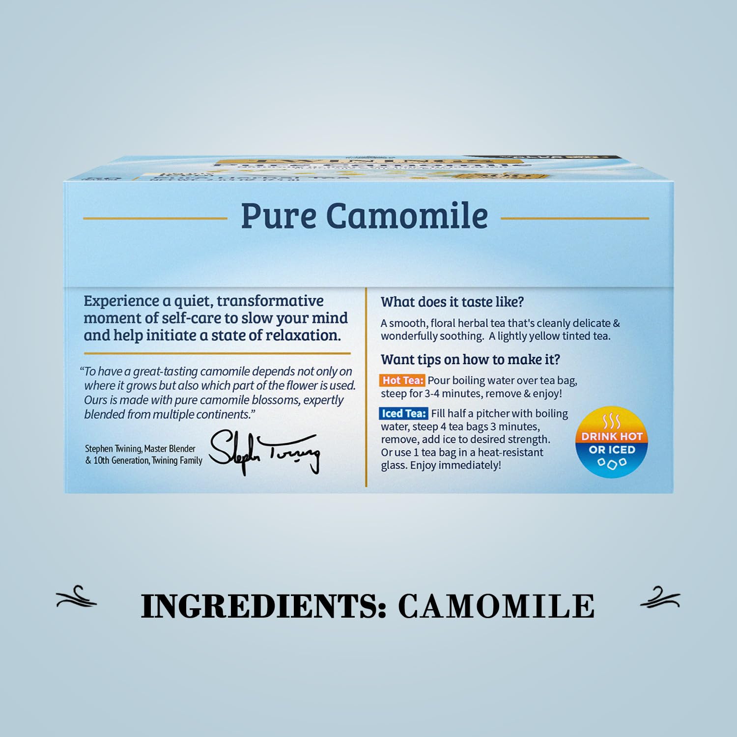 Foto 4 | 50 Bolsitas De Té Herbal Twinings Pure Camomile  Envueltas Individualmente - Venta Internacional.