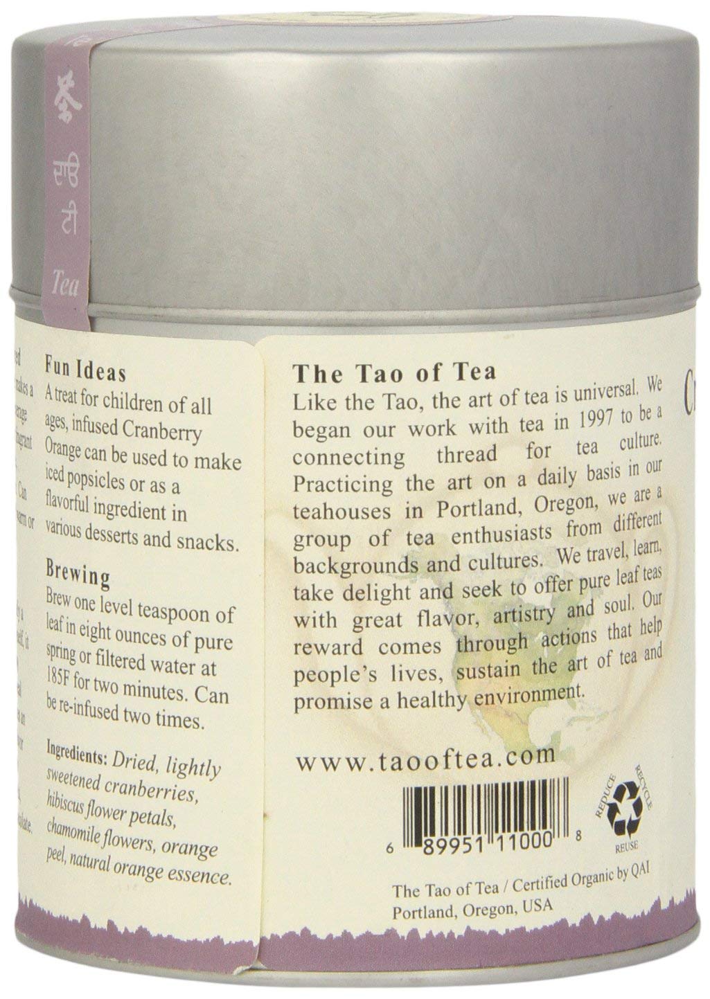 Foto 2 | Té De Hierbas The Tao Of Tea  Arándano Y Naranja  120 Ml - Venta Internacional.