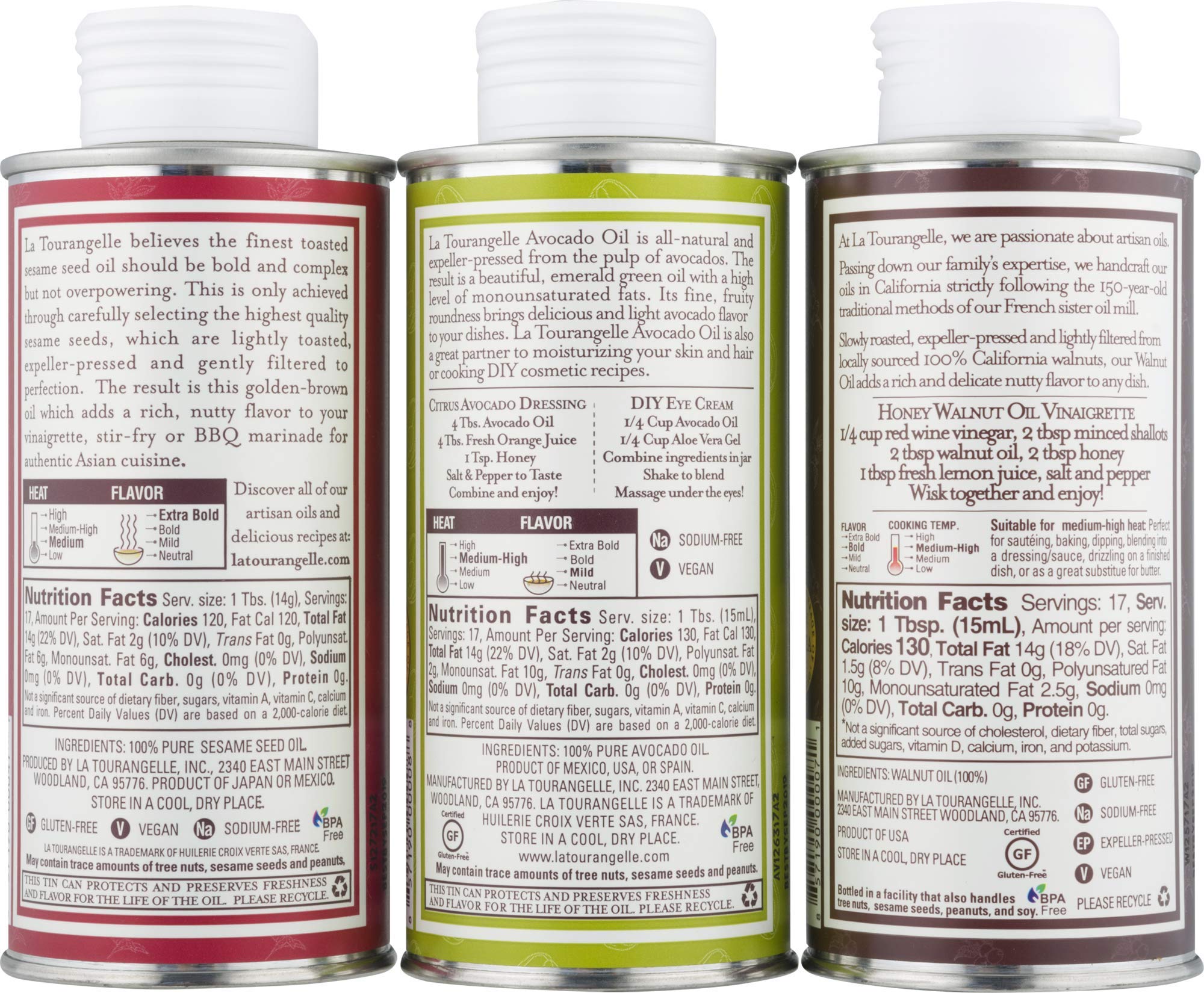Foto 2 | Set De Aceite La Tourangelle De Nuez Tostada  Aguacate Y Sésamo 250 Ml - Venta Internacional.