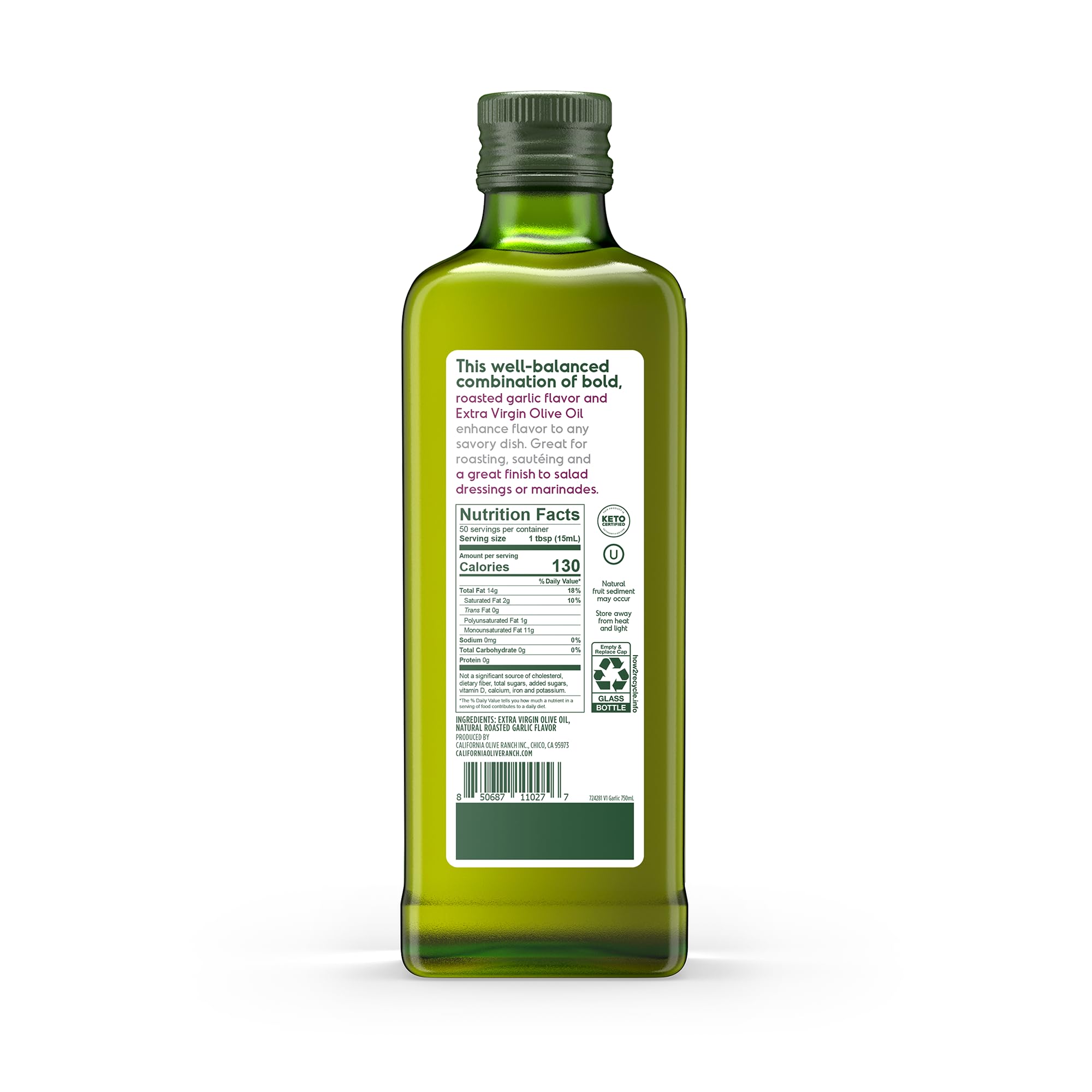Foto 3 pulgar | Aceite De Oliva California Olive Ranch Sabor Ajo 750 Ml - Venta Internacional.