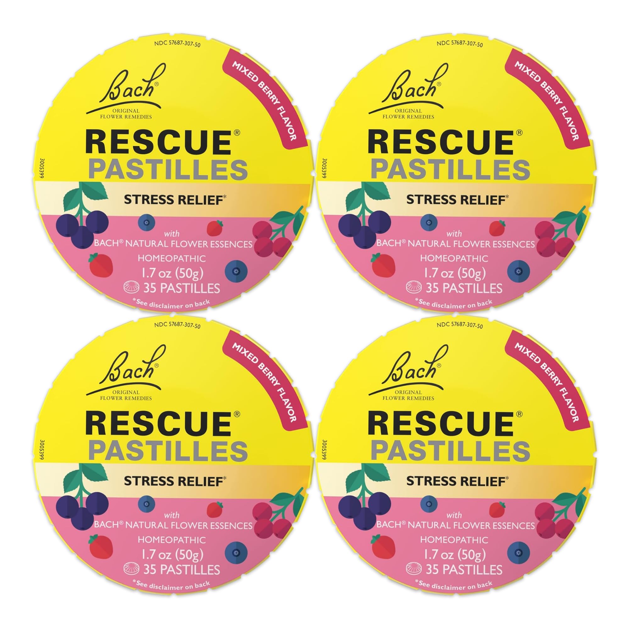 Foto 2 pulgar | Pastilles Rescue Bach Con Sabor A Bayas Mixtas  Paquete De 4 - Venta Internacional.