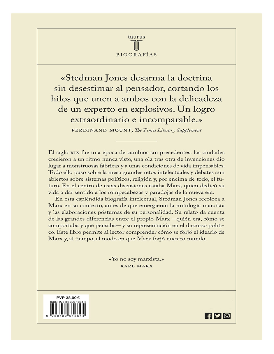 Foto 4 pulgar | Libro Karl Marx - Editorial Taurus - Autor Gareth Stedman Jones