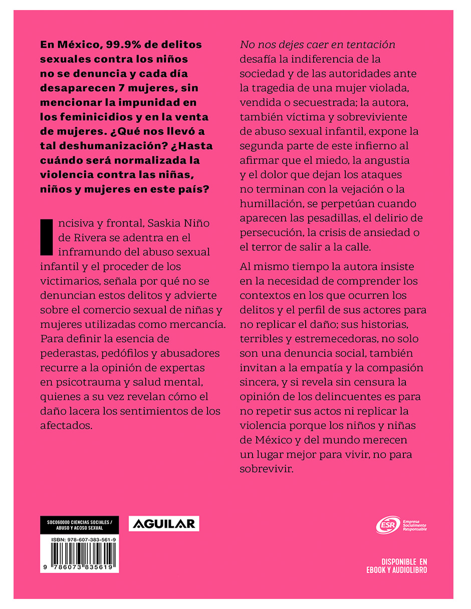 Foto 3 pulgar | Libro No Nos Dejes Caer En Tentación Editorial Aguilar Saskia Niño De Rivera Cover