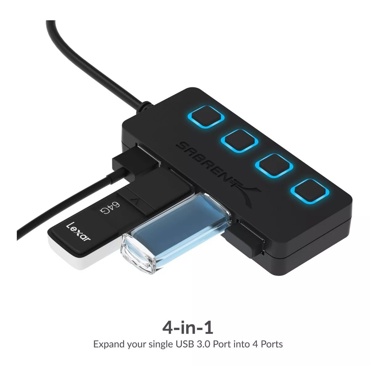 Foto 3 pulgar | Puerto Múltiple para USB 3.0 Sabrent HB-UM43 4 Puertos