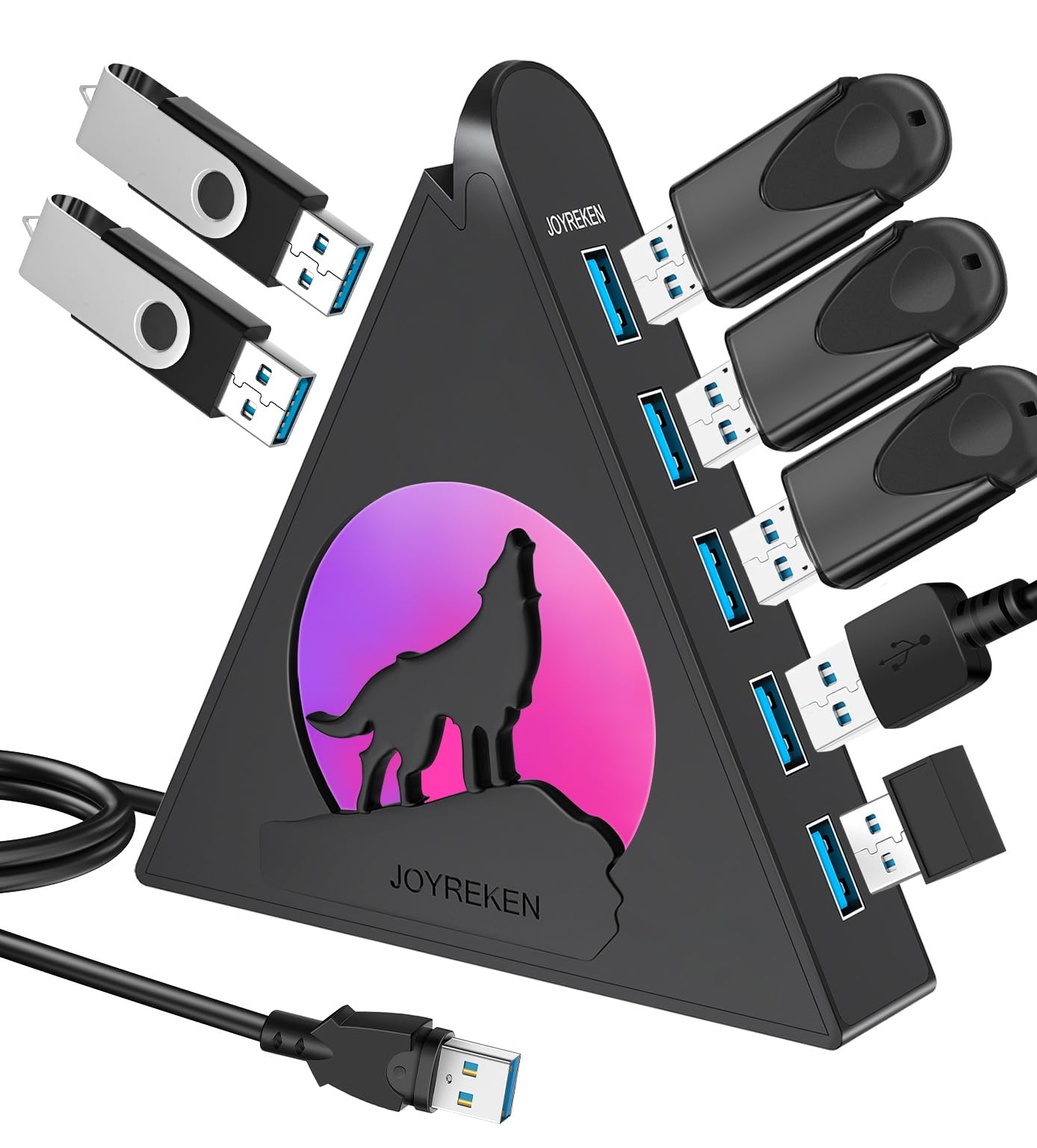 Venta Internacional - Hub USB Joyreken Howlinghub de 7 Puertos USB 3.0 con Cable de 2 m $545