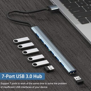 Foto 2 | Divisor Usb Usb 3.0 De 7 Puertos Vienon, Aluminio, Divisor Usb Para Ordenador Portátil - Venta Internacional.