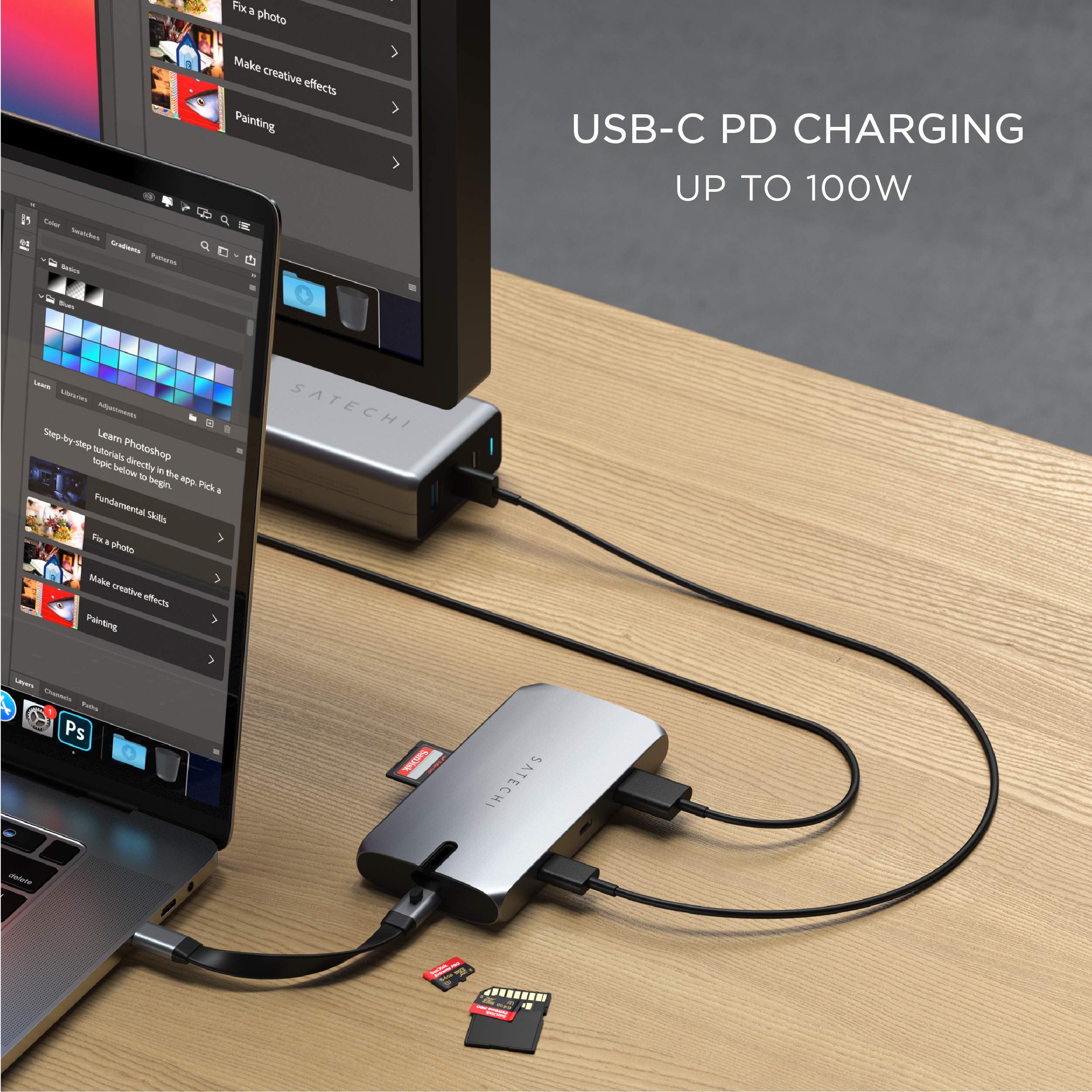 Foto 5 pulgar | Adaptador Multipuerto Usb C Hub Satechi 9 En 1 Con Hdmi 4k De 100 W - Venta Internacional.