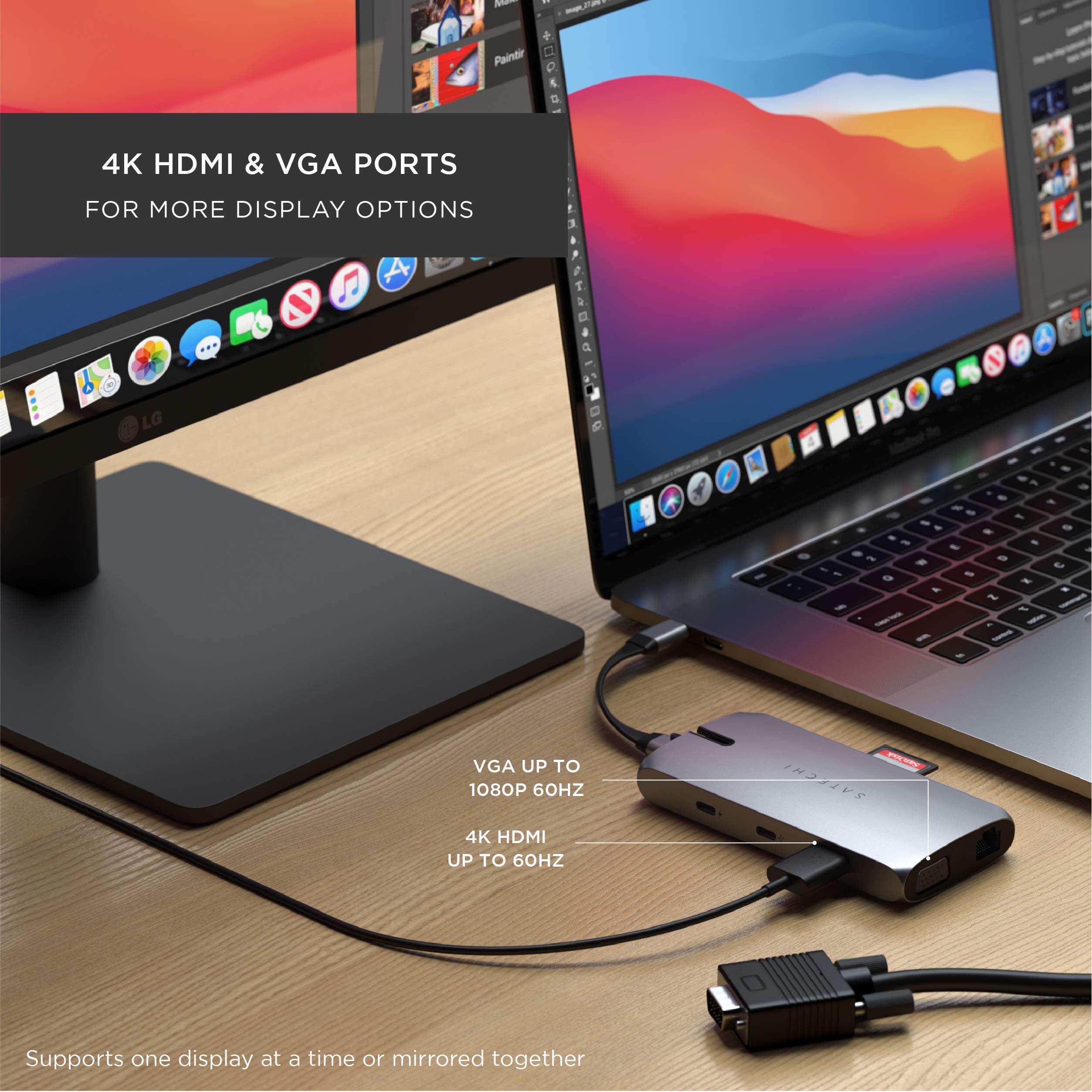 Foto 5 | Adaptador Multipuerto Usb C Hub Satechi 9 En 1 Con Hdmi 4k De 100 W - Venta Internacional.