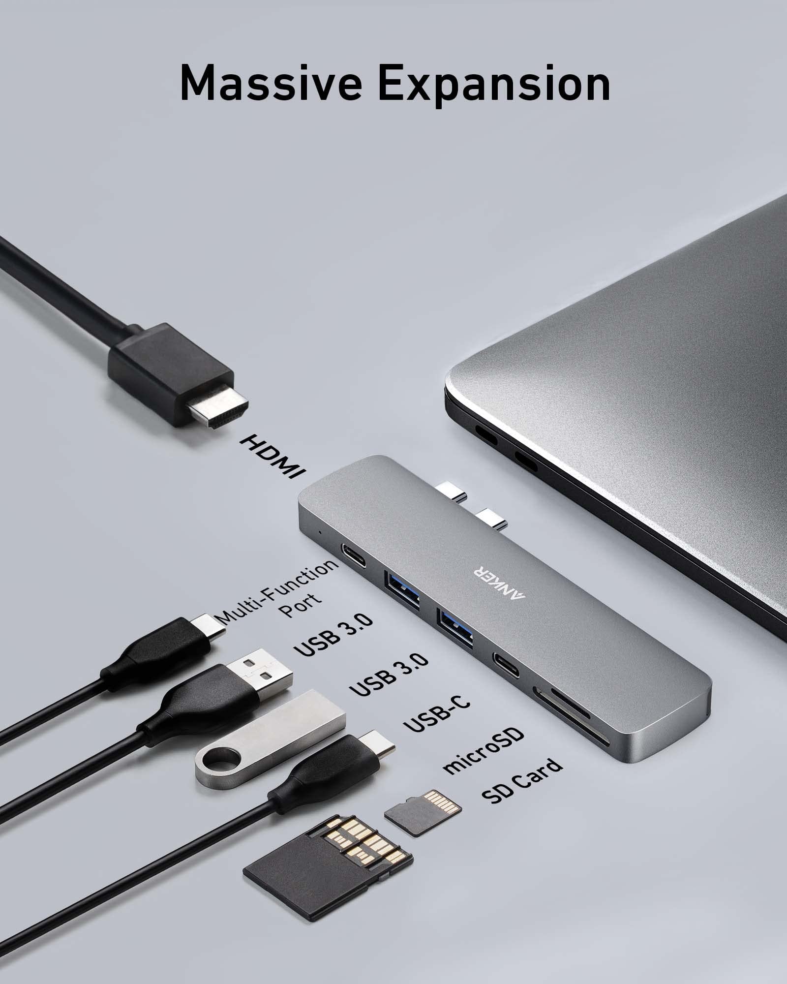 Foto 4 pulgar | Hub Usb C Anker 7 En 2 Para Macbook Con Suministro De Alimentación De 100 W - Venta Internacional.
