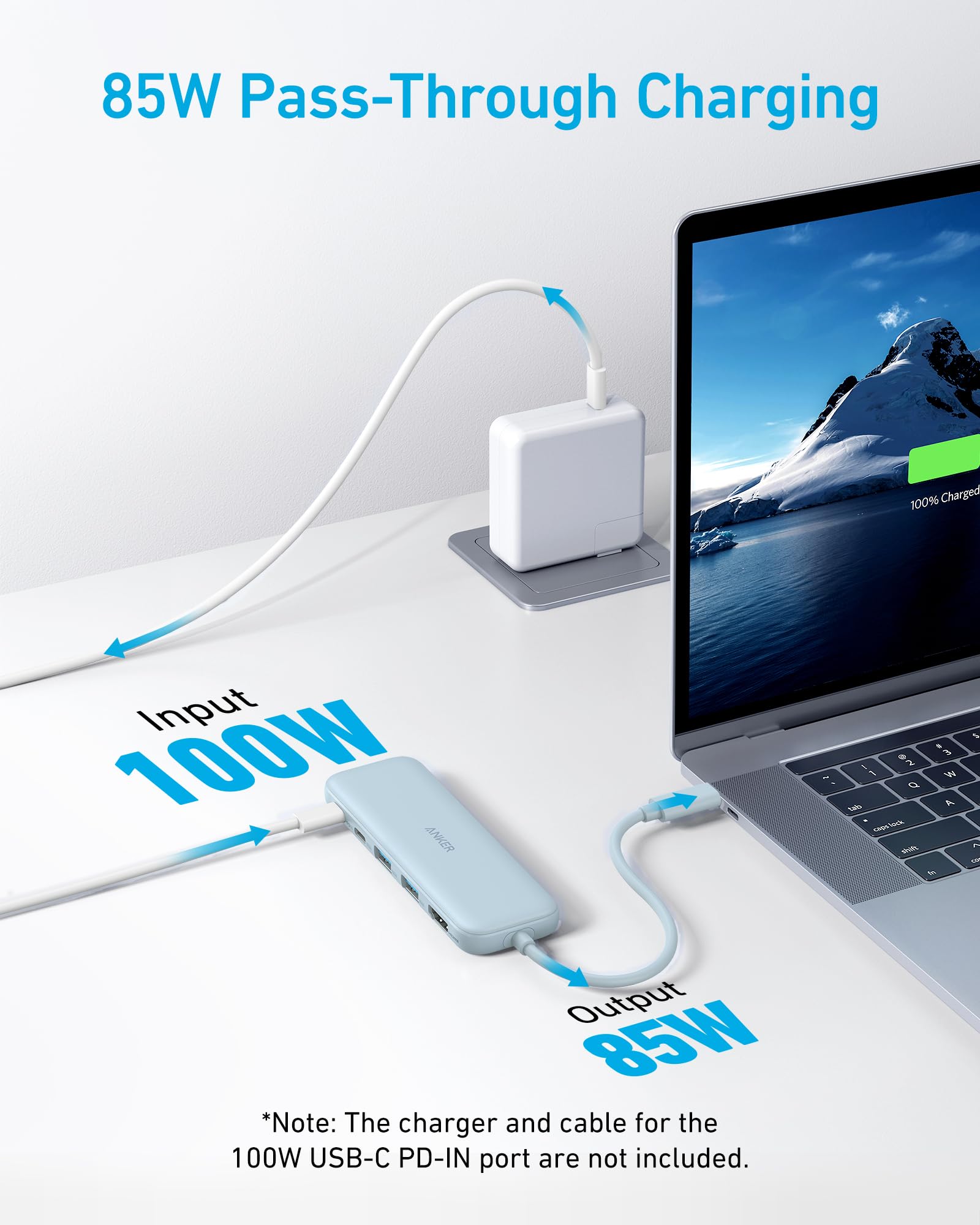 Foto 3 | Hub Usb-c Anker 332 5 En 1 Con Hdmi 4k, Puertos Usb-c/a De 5 Gbps, Azul - Venta Internacional.