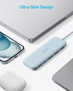 Foto 6 | Hub Usb-c Anker 332 5 En 1 Con Hdmi 4k, Puertos Usb-c/a De 5 Gbps, Azul - Venta Internacional.