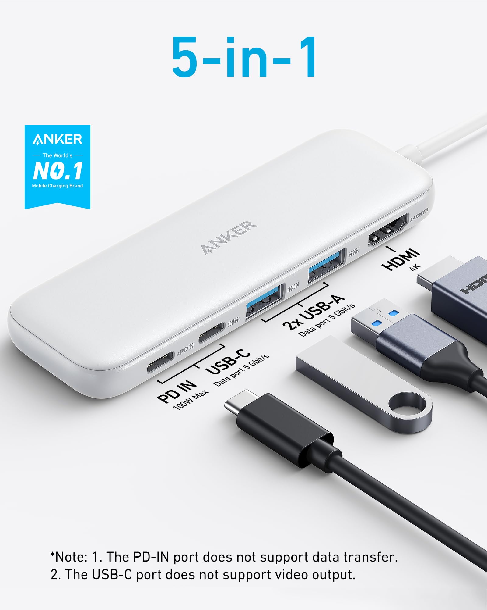 Foto 3 pulgar | Hub Usb-c Anker 332 5 En 1 Con Hdmi 4k Para Macbook Pro, Color Blanco - Venta Internacional.