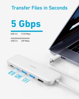 Foto 4 | Hub Usb-c Anker 332 5 En 1 Con Hdmi 4k Para Macbook Pro, Color Blanco - Venta Internacional.