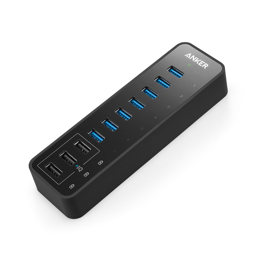 Foto 2 pulgar | Hub De Datos Anker De 10 Puertos, 60 W, Con 7 Puertos Usb 3.0 Y 3 Cargadores Poweriq - Venta Internacional.
