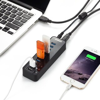 Foto 4 | Hub De Datos Anker De 10 Puertos, 60 W, Con 7 Puertos Usb 3.0 Y 3 Cargadores Poweriq - Venta Internacional.
