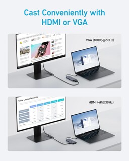 Foto 3 | Hub Usb-c Anker De Doble Pantalla 10 En 1 Hdmi 4k @30hz Vga 1080p - Venta Internacional.