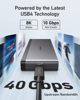 Foto 3 | Hub Usb-c Anker 556 Usb4 8 En 1 Con Cable De 0,5 M De 10 Gbps Negro - Venta Internacional.