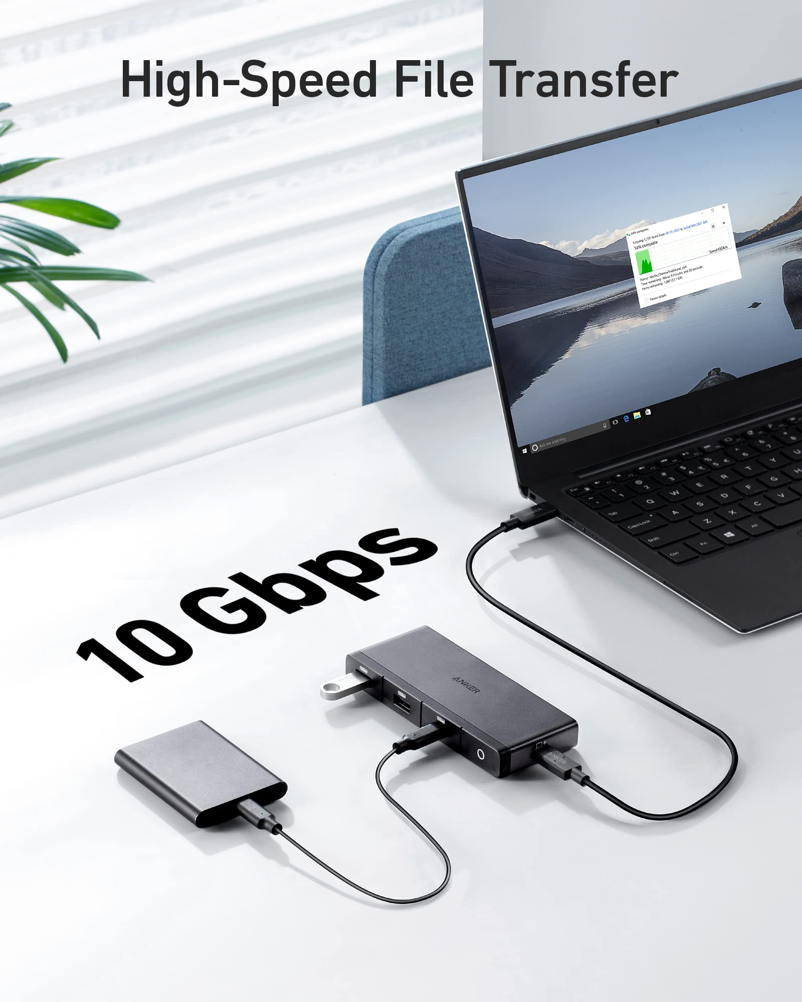 Foto 5 pulgar | Hub Usb-c Anker 556 Usb4 8 En 1 Con Cable De 0,5 M De 10 Gbps Negro - Venta Internacional.