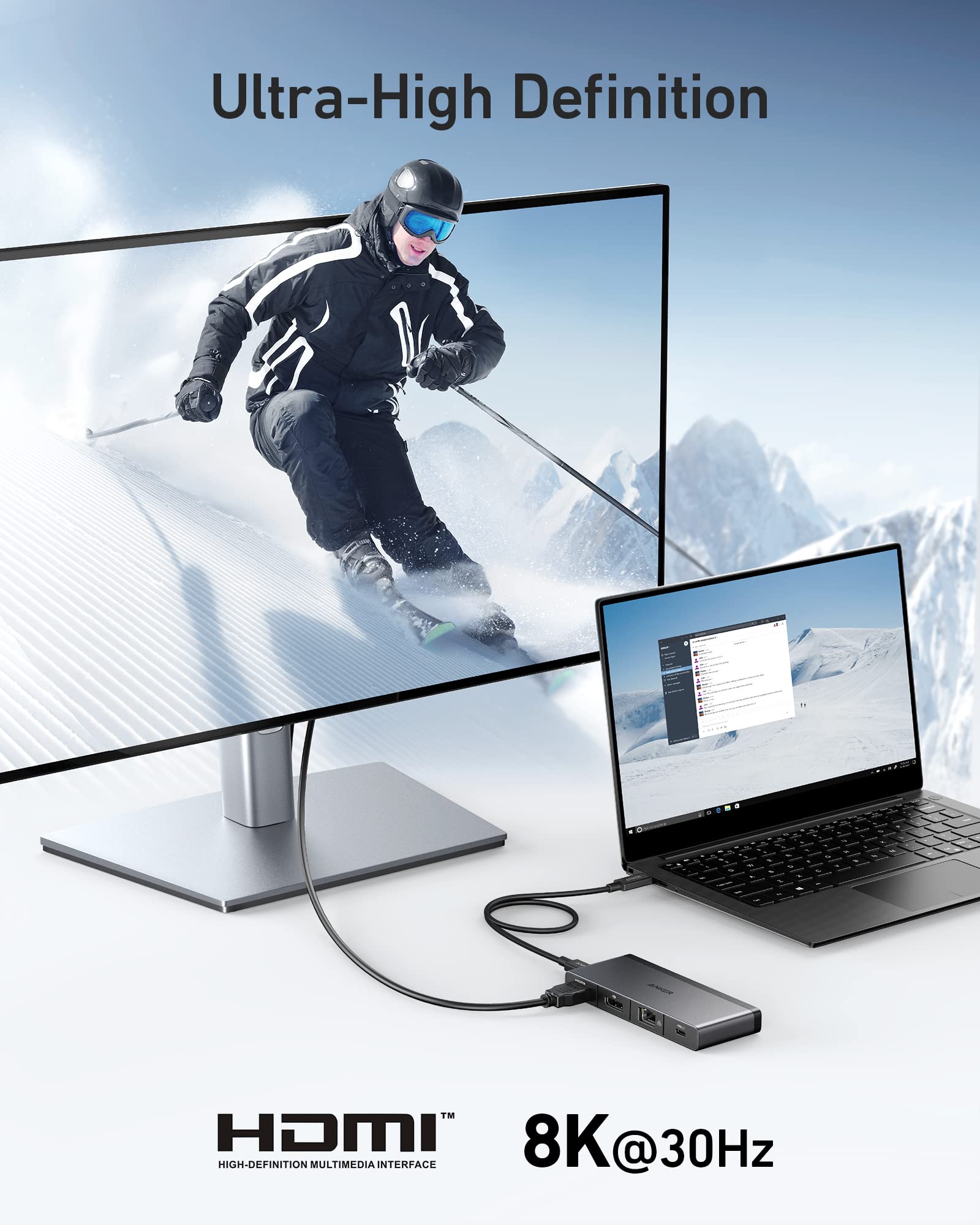 Foto 5 | Hub Usb-c Anker 556 Usb4 8 En 1 Con Cable De 0,5 M De 10 Gbps Negro - Venta Internacional.