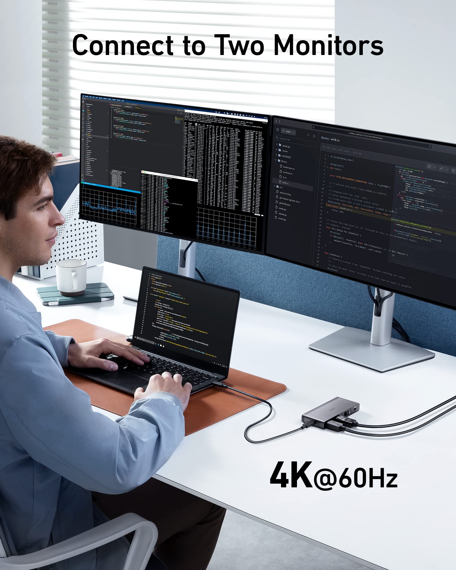 Foto 7 pulgar | Hub Usb-c Anker 556 Usb4 8 En 1 Con Cable De 0,5 M De 10 Gbps Negro - Venta Internacional.