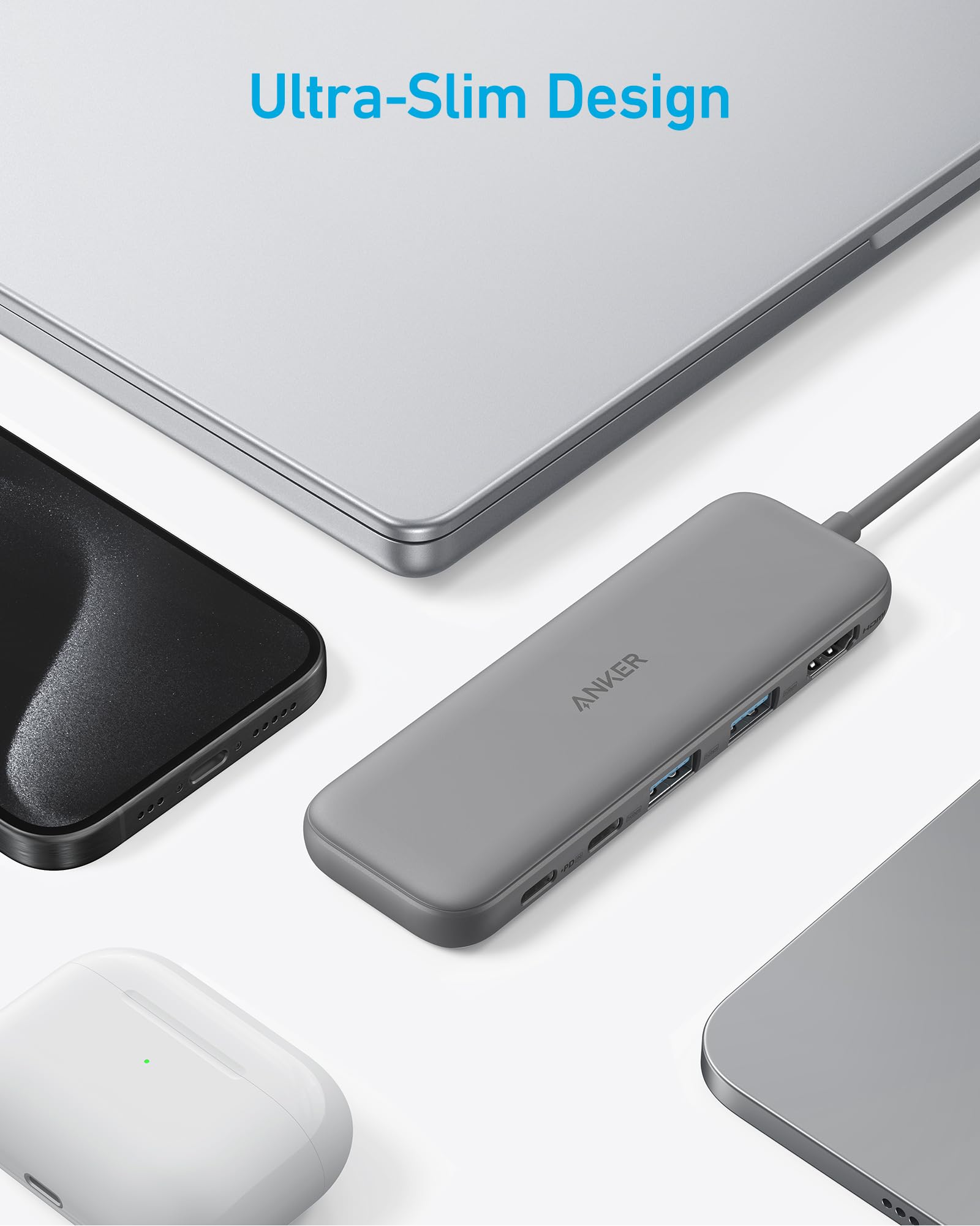 Foto 7 pulgar | Hub Usb-c Anker 332 5 En 1 Con Hdmi 4k, Puertos Usb-c/a De 5 Gbps, Gris - Venta Internacional.
